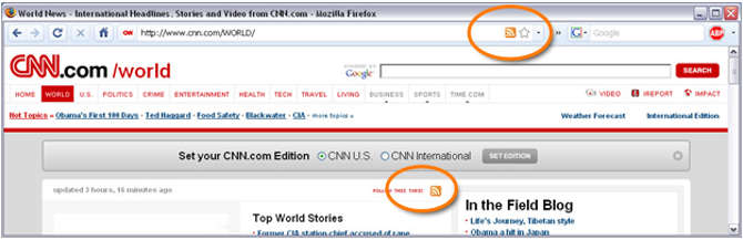 RSS Icons on CNN's website