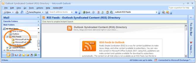Outlook RSS Reader
