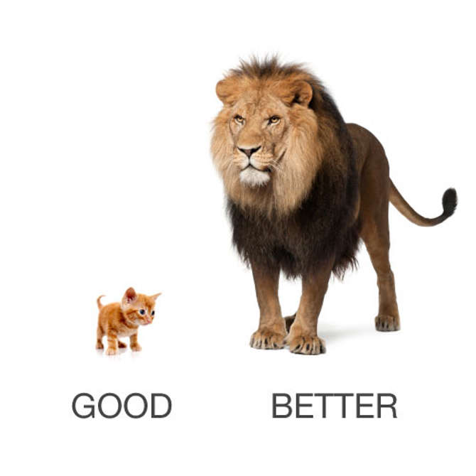 illustration of good, better