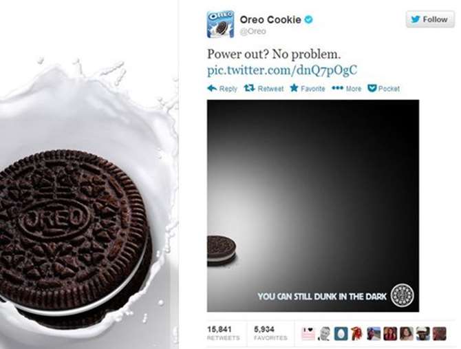 Oreo Cookie superbowl tweet