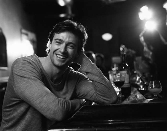 2001 Actor Hugh Jackman at a bar. Image by Anders Overgaard/ CORBIS OUTLINE