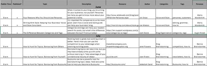 Download Editorial Calendar Example