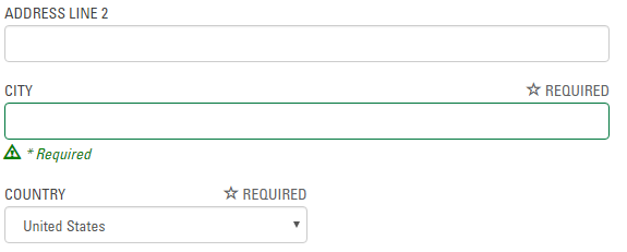 Example of closely tied label and error message.