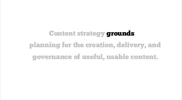 Image of slide description of content strategy