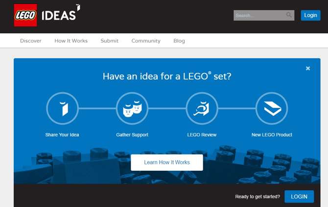 Image of LEGO Ideas Website