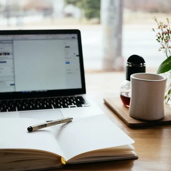 laptop book and coffee