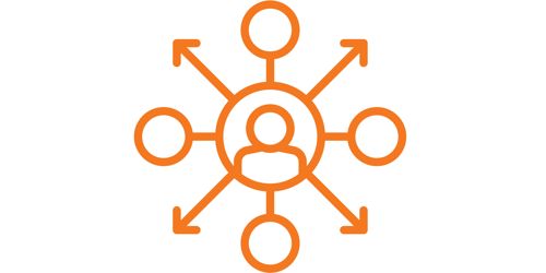 A symbol representing social media reach.