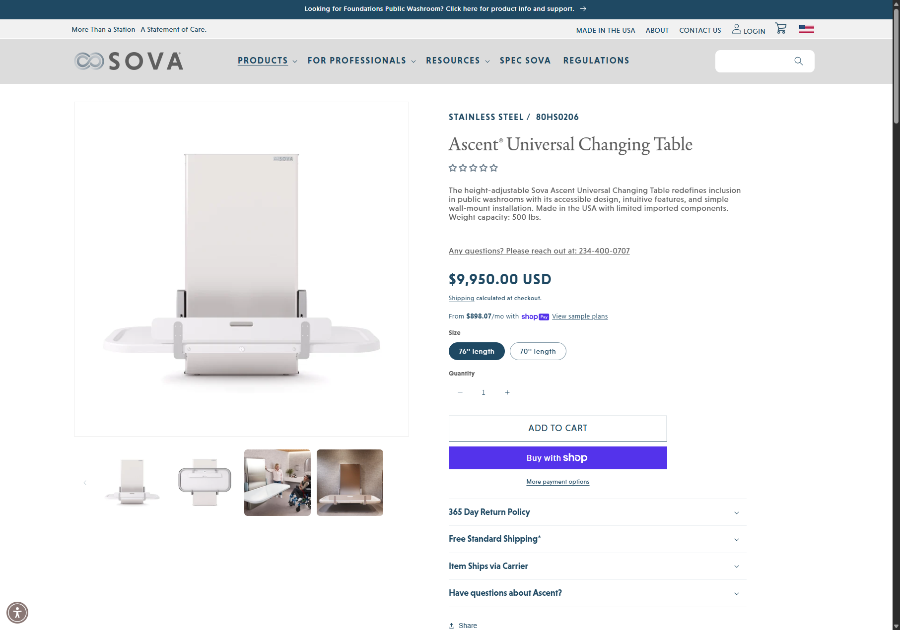 Ascent® Universal Changing Table SOVA 04 27 2026 08 35 AM