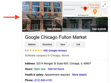 Example of a cover photo on a Google my Business listing.