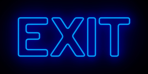 Exit sign representing unsubscribe rates for email marketing.