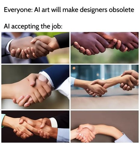 AI generated images of hands shaking.