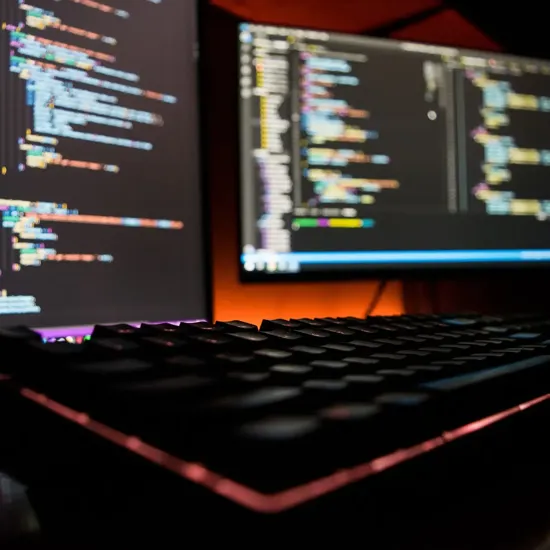 keyboard and monitors