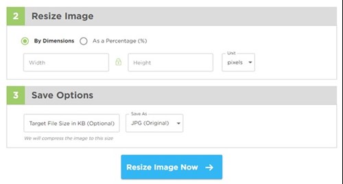 An image resizer use to optimize images for a website.