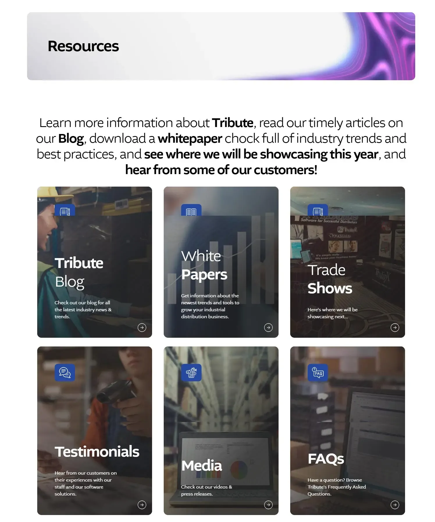 Tribute Website Redesign Resources
